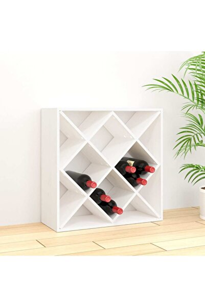 Concept Dulap de vinuri, alb, 62x25x62 cm, lemn masiv de pin