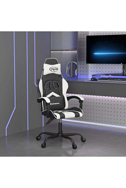 Concept Scaun de jocuri, negru și alb, piele ecologică