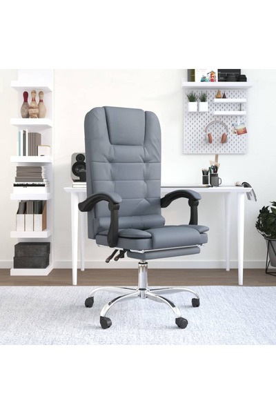 Concept Ανακλινόμενη καρέκλα γραφείου με δυνατότητα μασάζ, σκούρο γκρι, Βελούδο