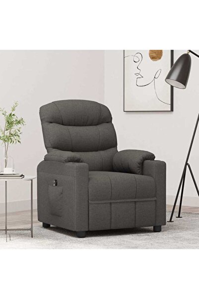 Concept Ηλεκτρική ανακλινόμενη πολυθρόνα, σκούρο γκρι, ύφασμα