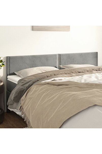 Concept Κομοδίνα, 2 τεμ., ανοιχτό γκρι, 100x5x78/88 cm, Βελούδο