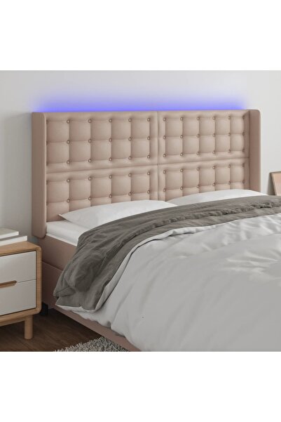 Concept Κεφαλάρι LED, καπουτσίνο, 203x16x118/128 cm, Δερμάτινο