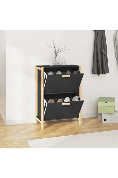 Concept Pantofar, negru, 57,5x33x80 cm, lemn prelucrat