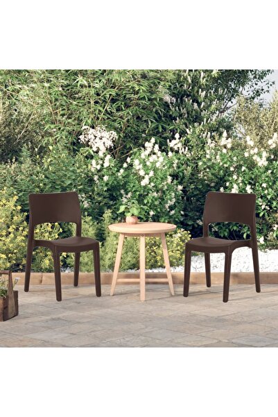 Concept Scaune de grădină, 2 buc., cafeniu, polipropilenă