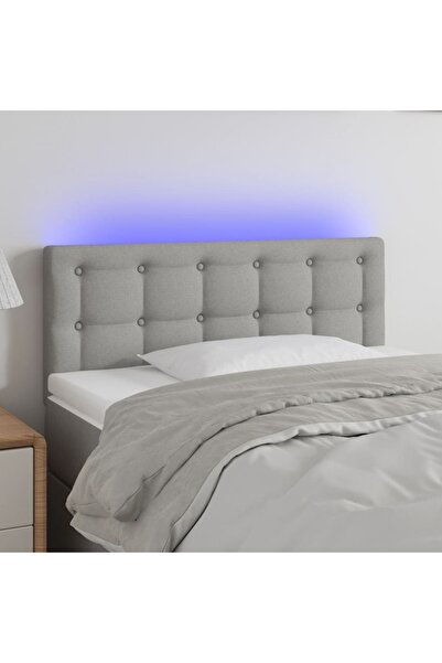 Concept Κεφαλάρι LED, ανοιχτό γκρι, 100x5x78/88 cm, ύφασμα