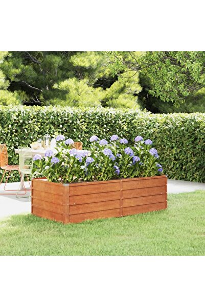 Concept Jardinieră de grădină, gri, 160x80x45 cm, oțel corten