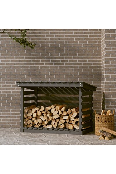 Concept Ράφι για καυσόξυλα, γκρι, 108x73x79 cm, μασίφ ξύλο πεύκου