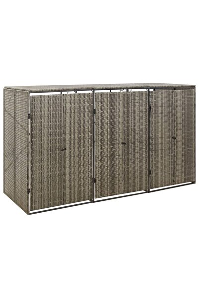 Concept Τριπλός αποθηκευτικός χώρος για κάδους, γκρι, 207x80x117 cm, πολυρατάν