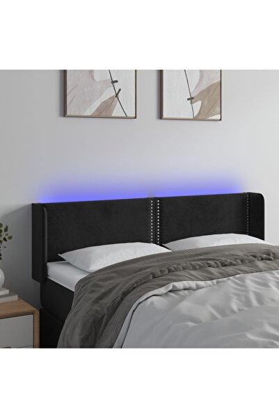 Concept Κεφαλάρι LED, μαύρο, 147x16x78/88 cm, Βελούδο