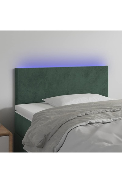 Concept Κεφαλάρι LED, σκούρο πράσινο, 90x5x78/88 cm, Βελούδο