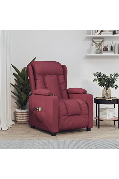 Concept Ηλεκτρική ανακλινόμενη πολυθρόνα μασάζ, κόκκινο κρασί, ύφασμα