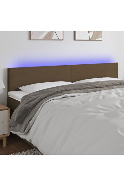 Concept Κεφαλάρι LED, σκούρο καφέ, 160x5x78/88 cm, ύφασμα