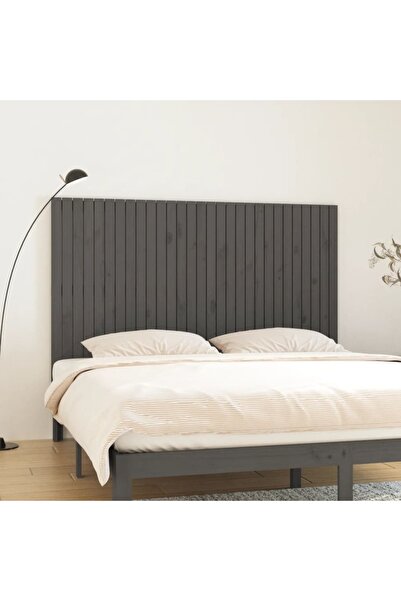 Concept Tăblie de pat pentru perete, gri, 185x3x110 cm, lemn masiv pin