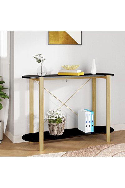 Concept Τραπέζι κονσόλας, μαύρο, 110x38x75 cm, επεξεργασμένο ξύλο