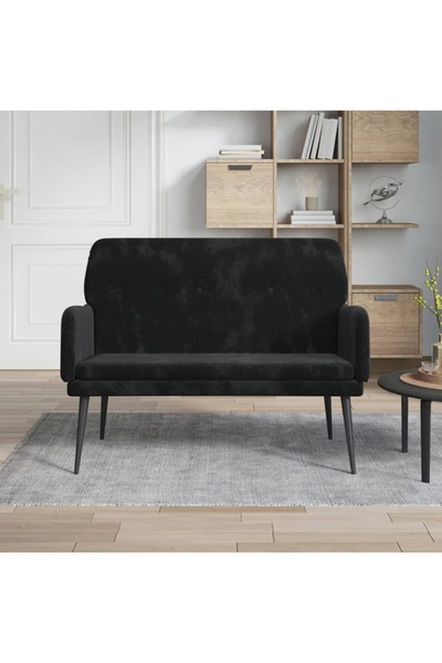 Concept Πάγκος, μαύρος, 108x79x79 εκ., Βελούδο