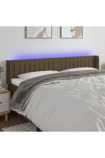 Concept Κεφαλάρι LED, σκούρο καφέ, 163x16x78/88 cm, ύφασμα