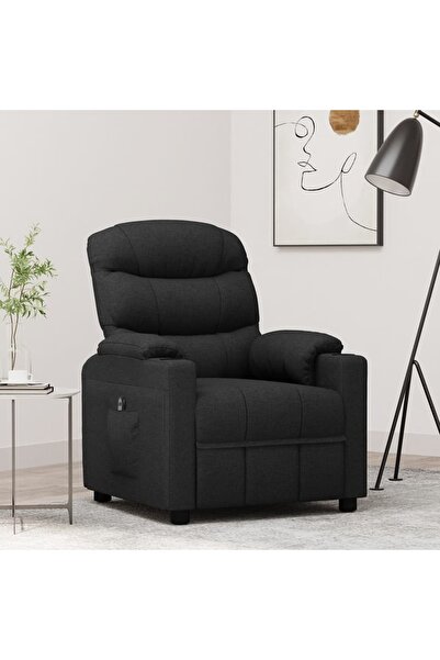 Concept Ηλεκτρική ανακλινόμενη πολυθρόνα, μαύρη, υφασμάτινο υλικό