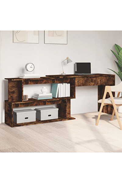 Concept Γωνιακό γραφείο, καπνιστή δρυς, 200x50x76 εκ., επεξεργασμένο ξύλο