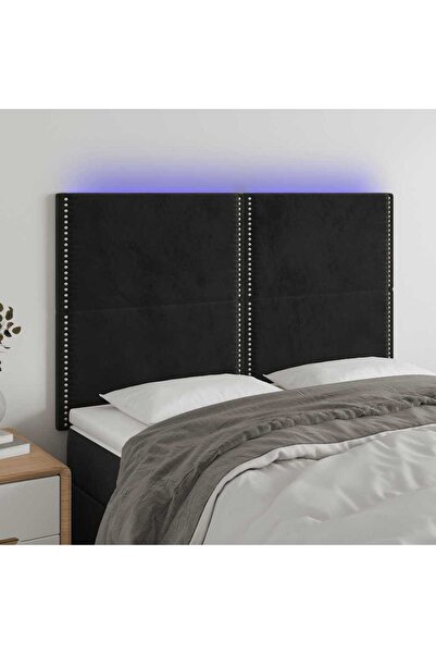 Concept Κεφαλάρι LED, μαύρο, 144x5x118/128 cm, Βελούδο