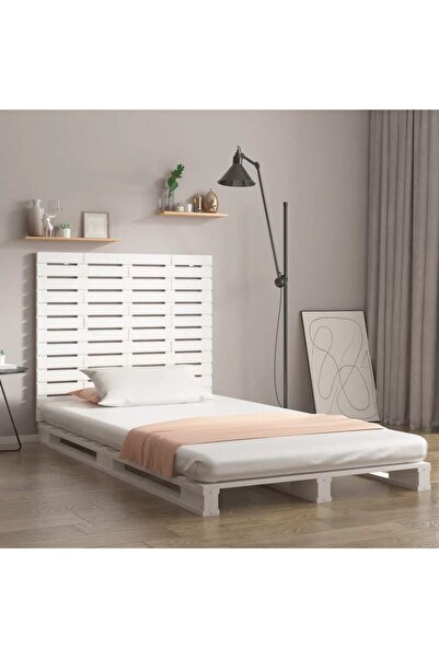 Concept Tăblie de pat pentru perete, alb, 81x3x91,5 cm, lemn masiv pin