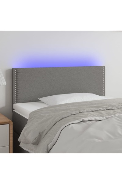 Concept Κεφαλάρι LED, σκούρο γκρι, 100x5x78/88 cm, ύφασμα
