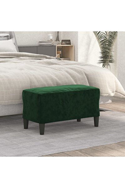Concept Πάγκος, σκούρο πράσινο, 70x35x41 εκ., Βελούδο