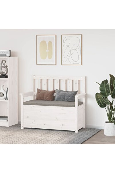 Concept Πάγκος, λευκός, 112,5x51,5x96,5 cm, μασίφ ξύλο πεύκου