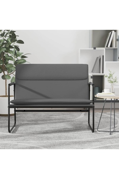 Concept Bancă, gri, 100x64x80 cm, piele ecologică