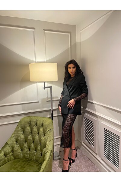 Classy Store Elegance Women's 3-Piece Set - Jacket, Bodysuit and Lace Skirt