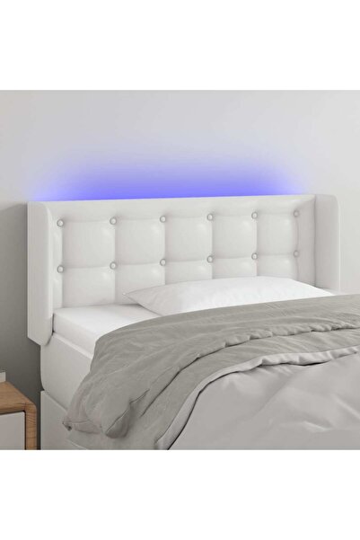 Concept Κεφαλάρι LED, λευκό, 83x16x78/88 cm, οικολογικό Δερμάτινο