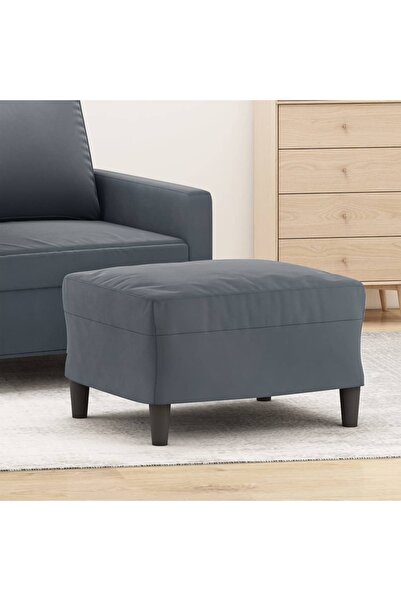 Concept Taburet, gri închis, 60x50x41 cm, catifea