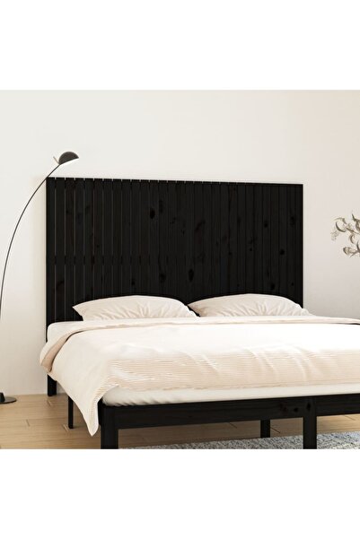 Concept Κεφαλάρι τοίχου, μαύρο, 185x3x110 cm από μασίφ ξύλο πεύκου