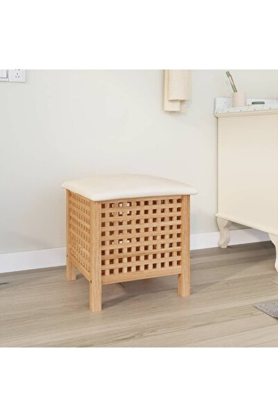 Concept Taburet de baie, 48x47,5x52 cm, lemn masiv de nuc