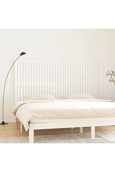 Concept Tăblie de pat pentru perete, alb, 204x3x110 cm, lemn masiv pin