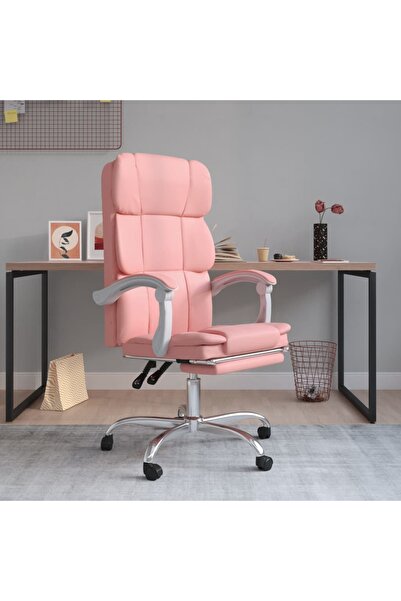 Concept Ανακλινόμενη καρέκλα γραφείου, ροζ, οικολογικό Δερμάτινο
