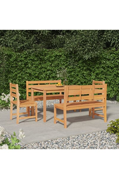 Concept Σετ τραπεζαρίας κήπου, από μασίφ ξύλο τικ, 5 τεμάχια
