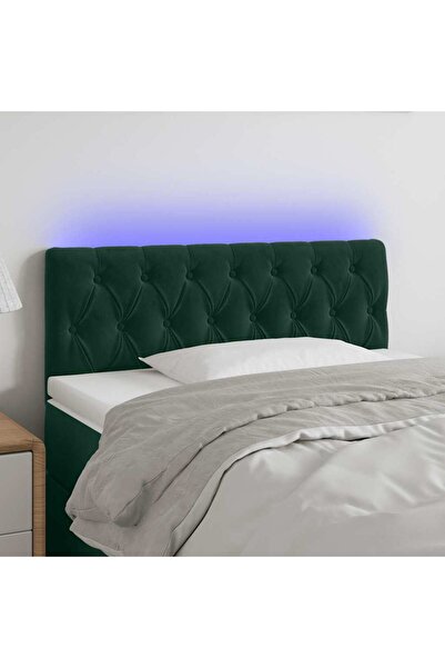 Concept Κεφαλάρι LED, σκούρο πράσινο, 90x7x78/88 cm, Βελούδο