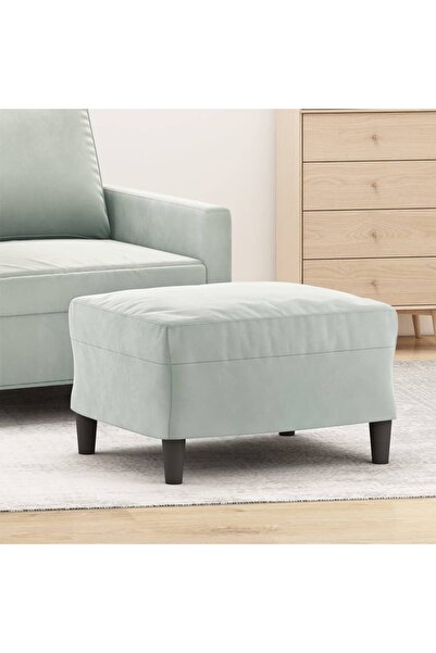 Concept Taburet, gri deschis, 60x50x41 cm, catifea