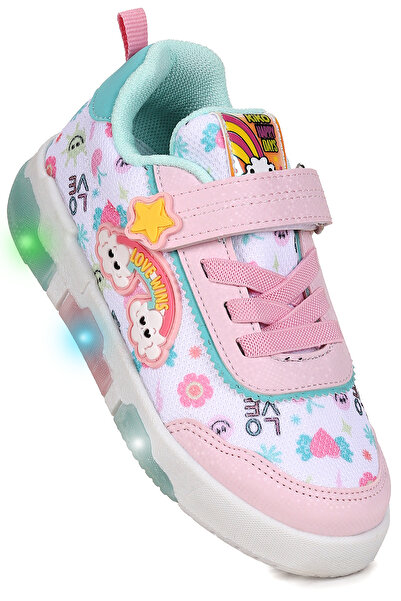 Kiko Kids Bulut Velcro Lighted Girls' Daily Sports Shoes