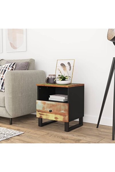 Concept Noptieră, lemn masiv reciclat și lemn prelucrat