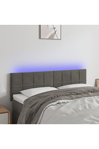 Concept Κεφαλάρι LED, σκούρο γκρι, 144x5x78/88 cm, Βελούδο