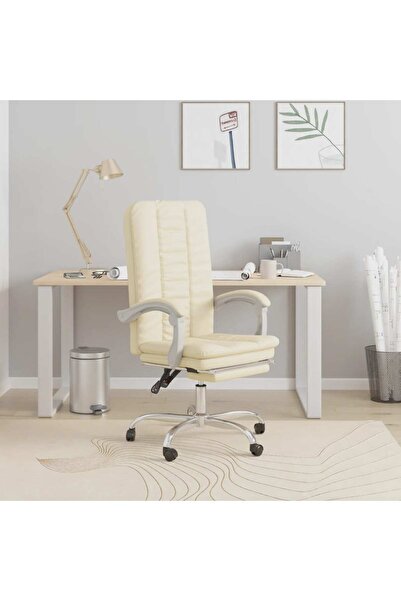 Concept Ανακλινόμενη καρέκλα γραφείου, κρεμ, οικολογικό Δερμάτινο