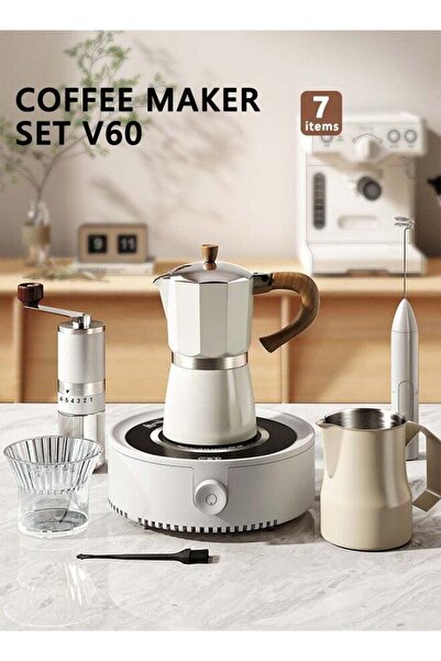 Arabest V60 Coffee Maker Set, 300ml Stovetop Espresso Maker with Electric Cer...