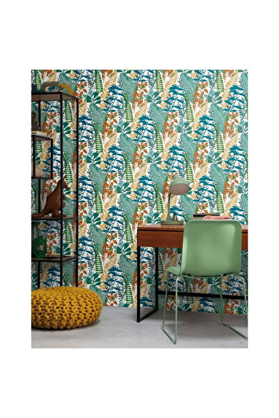 Noordwand Ταπετσαρία τοίχου "Good Vibes Big Leaves", μπλε και πράσινο