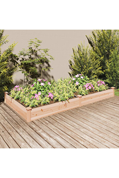 Concept Strat de grădină înălțat cu căptușeală, 240x120x25 cm lemn brad