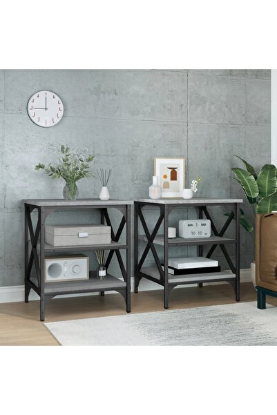 Concept Βοηθητικά τραπεζάκια 2 τεμ. γκρι sonoma 40x42x50 εκ. επεξεργασμένο ξύλο
