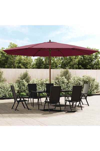 Concept Umbrelă soare de grădină stâlp din lemn, roșu bordo, 400x273 cm
