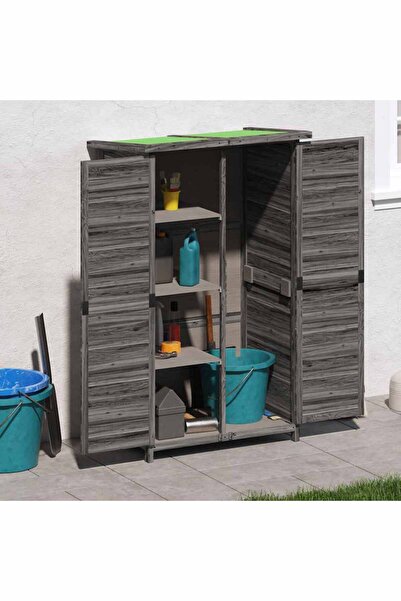 Concept Magazie de unelte pentru grădină gri 83x57x140cm lemn masiv pin