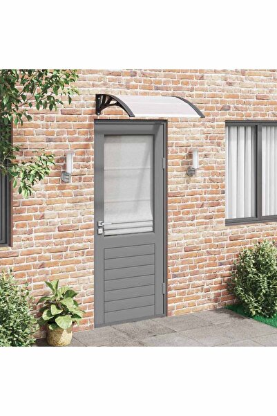 Concept Copertină de ușă, negru și transparent, 80x80 cm, policarbonat