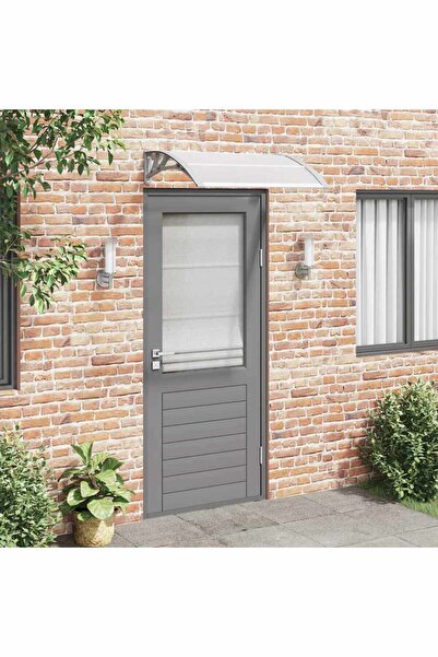 Concept Copertină de ușă, gri și transparent, 80x100 cm, policarbonat